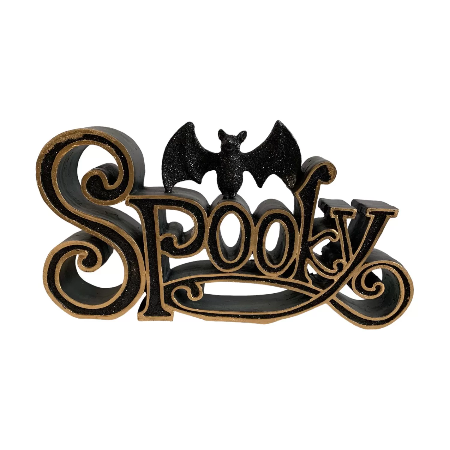 Black & Gold 'spooky' Sign - 10" Long>Roger's Gardens Cheap