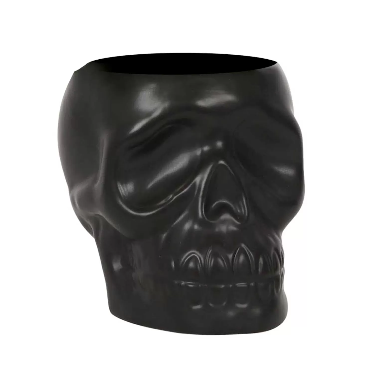 Black Ceramic Skull Planter - 5" Tall>Roger's Gardens New