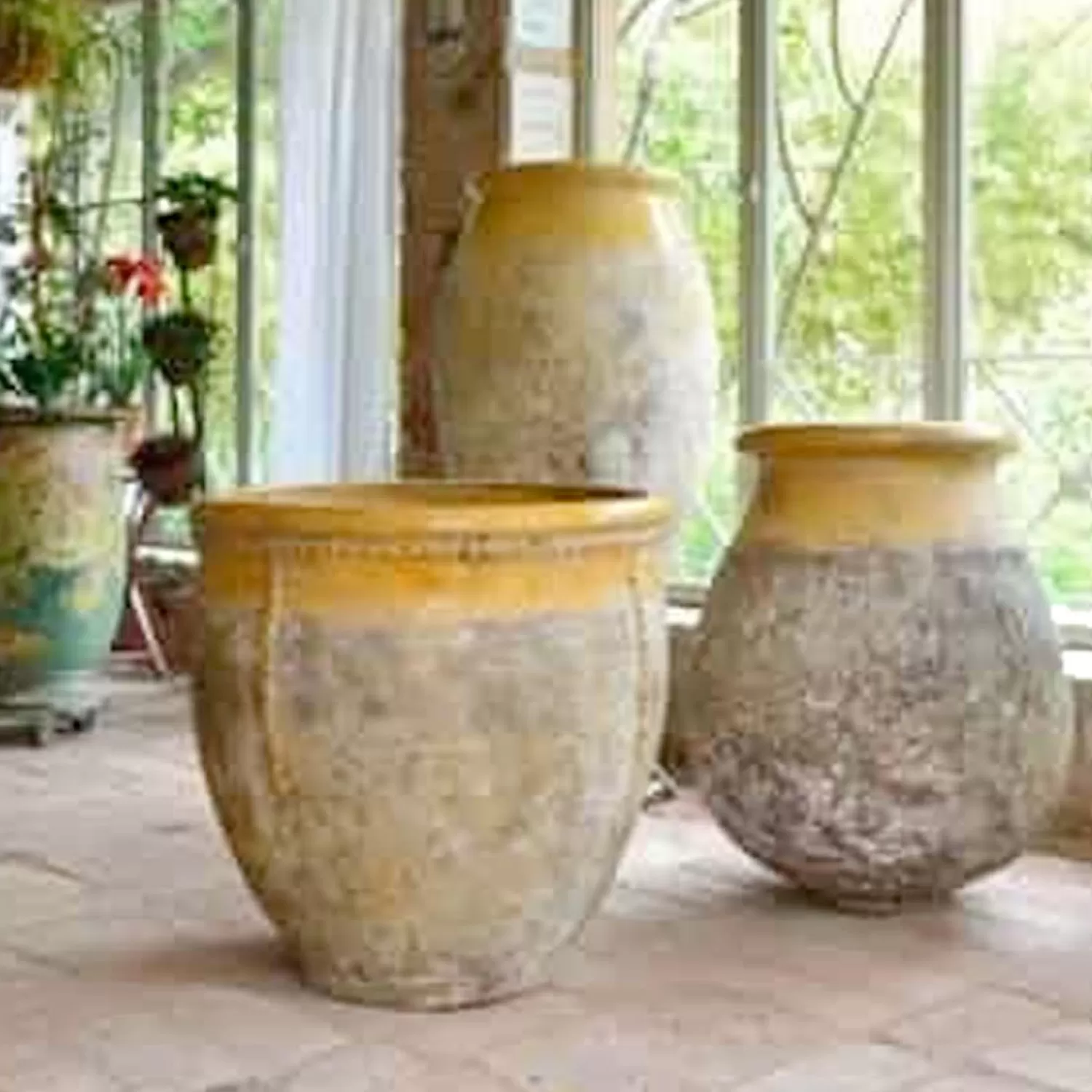 Bugadier Pot Yellow Collar Provence Patina>Roger's Gardens Cheap