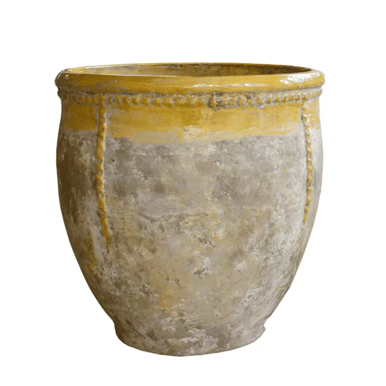 Bugadier Pot Yellow Collar Provence Patina>Roger's Gardens Cheap