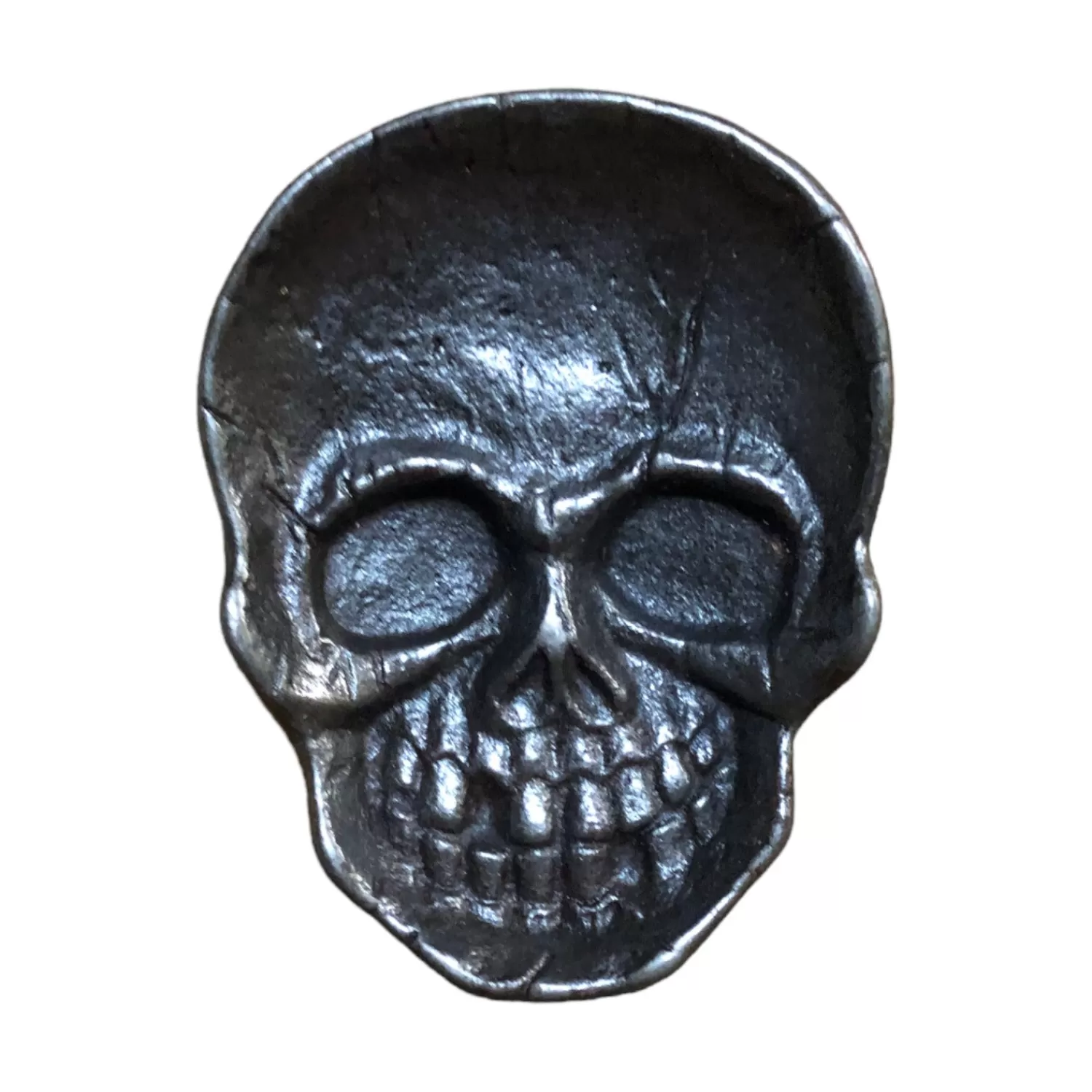 Dark Metal Skull Tray - 4.5" X 3.5">Roger's Gardens Shop