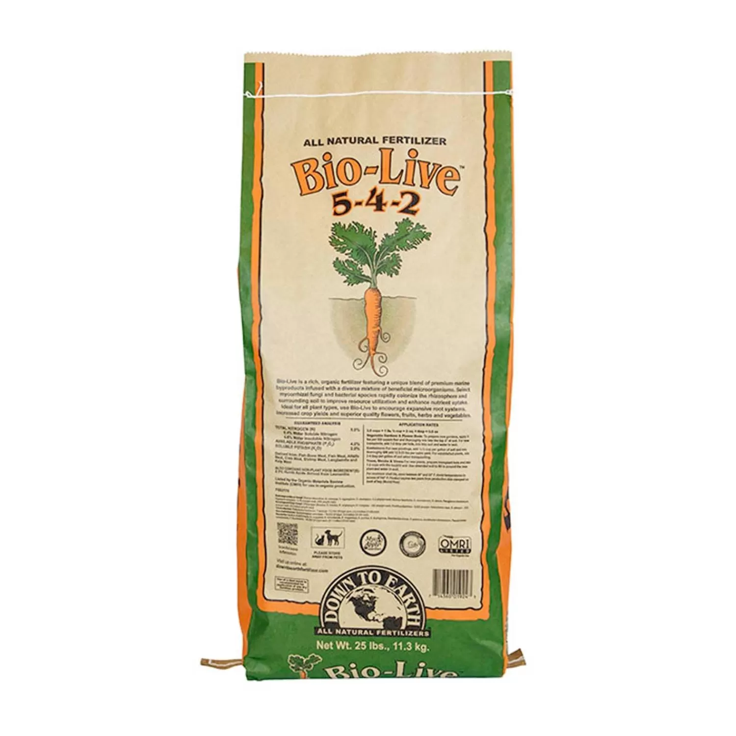 Down To Earth Organic Bio Live Fertilizer - 25Lbs>Roger's Gardens Cheap