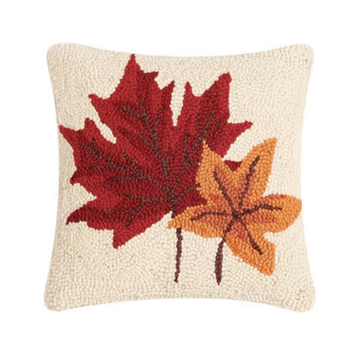 Fall Leaves Hook Pillow - 10" X 10">Roger's Gardens Store