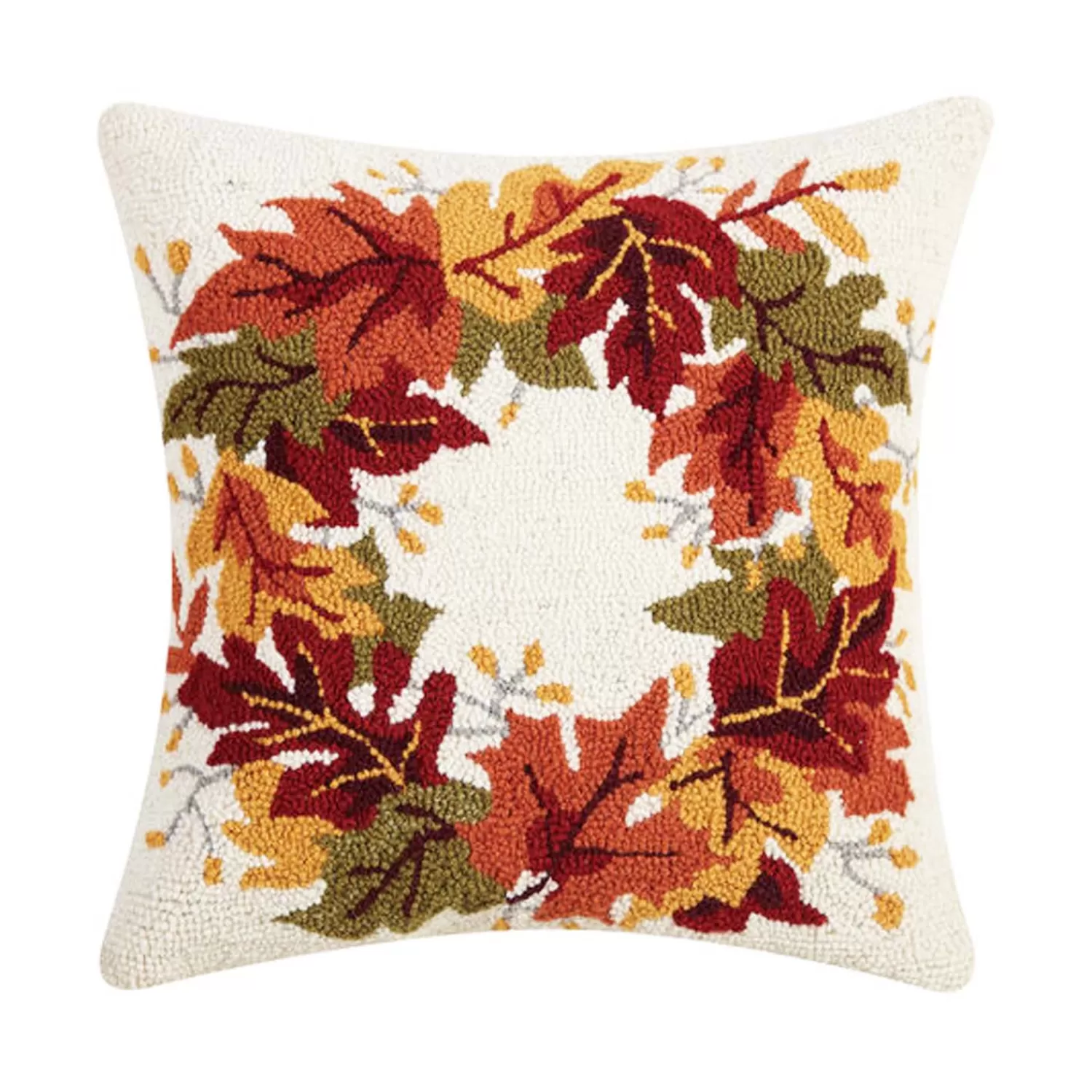 Fall Wreath Pillow - 18" X 18">Roger's Gardens Clearance