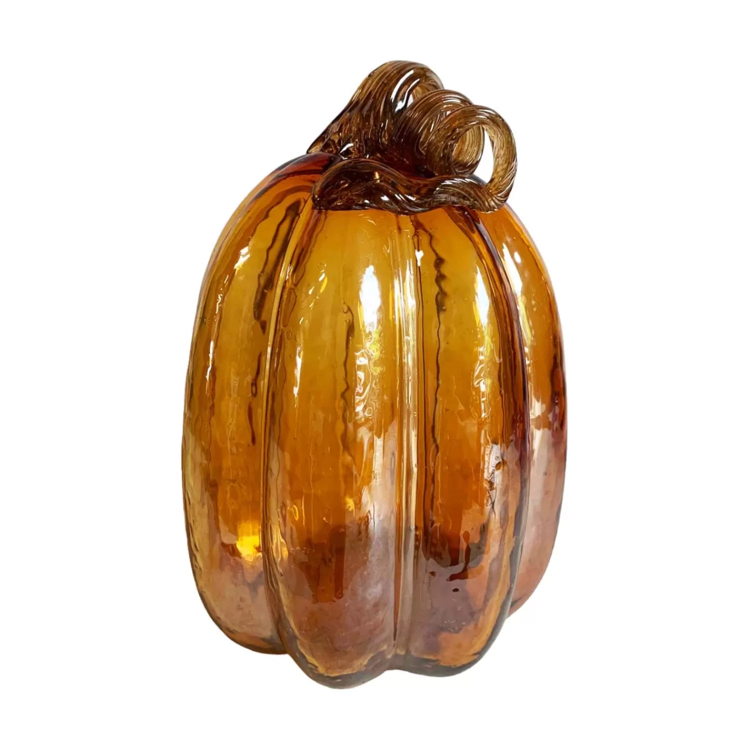 Glass Amber Pumpkin - 9">Roger's Gardens Discount