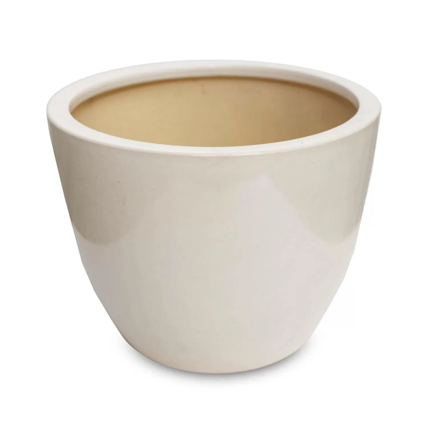 Glazed Egg Pot 10" (White)>Roger's Gardens Fashion