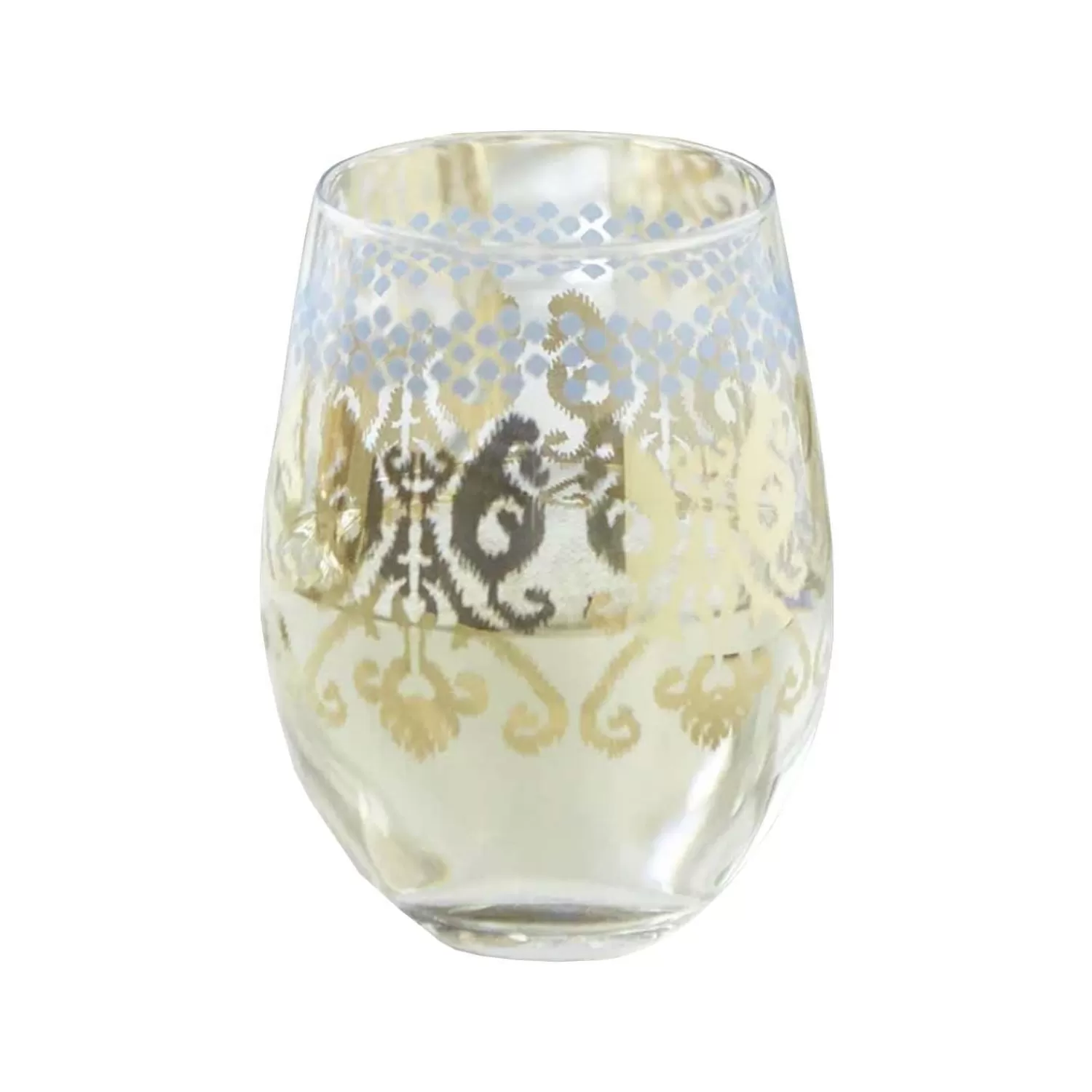 Golden Ikat Stemless Glass>Roger's Gardens Shop