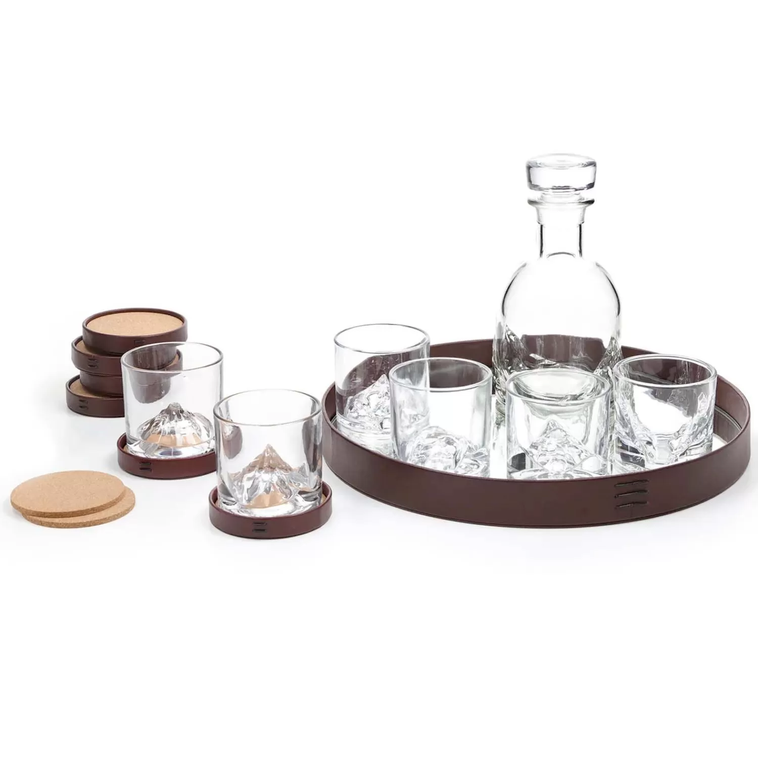 Luxury Famous Mountain Peaks Crystal Glass & Decanter Set>Roger's Gardens Cheap