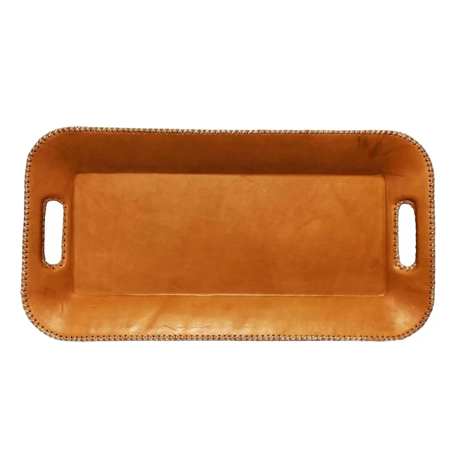 Paraguayan Leather Long Serving Tray>Roger's Gardens Cheap