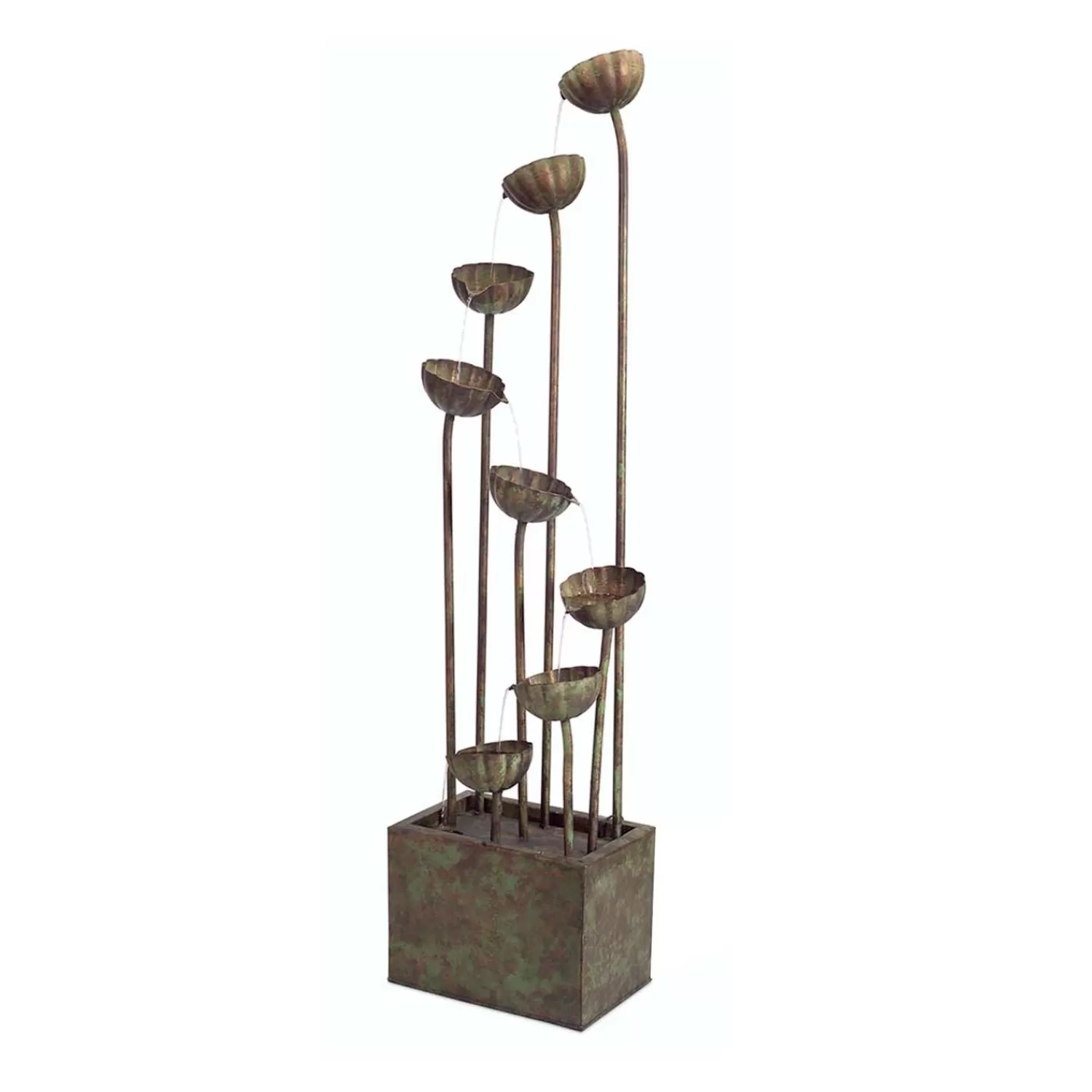 Rustic Metal Flower Fountain With Pump - 64" Tall>Roger's Gardens Flash Sale