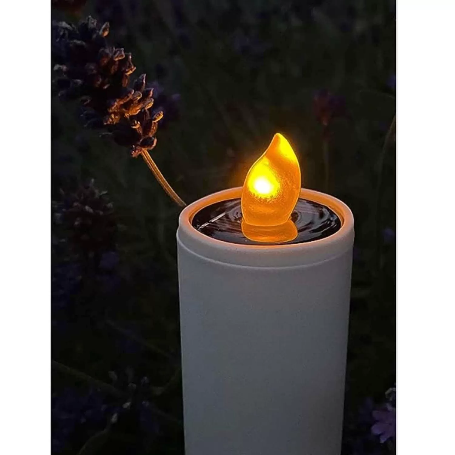 Solar Plastic Flickering Flame Candle>Roger's Gardens Online