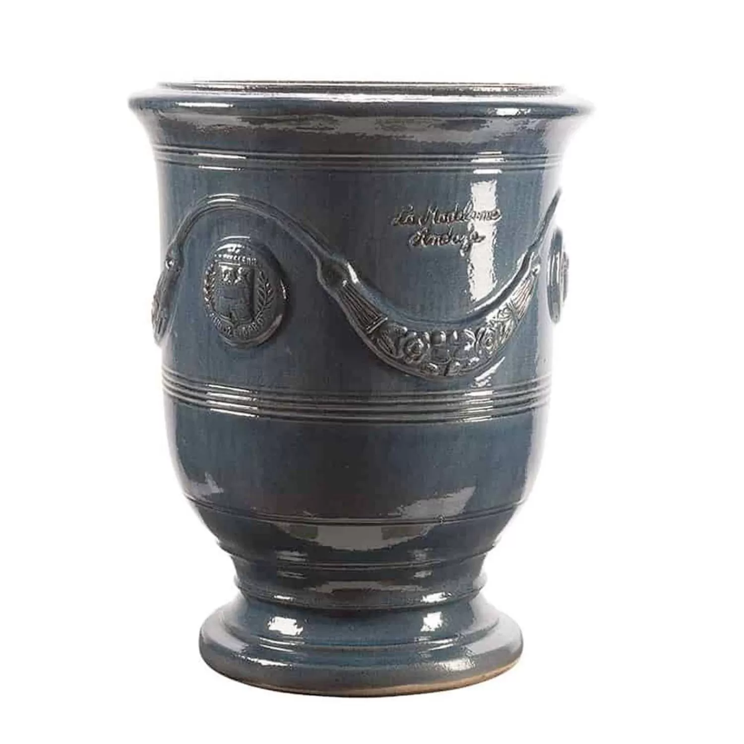 Traditional French Glazed Anduze Blue Lavender Vase>Roger's Gardens Flash Sale