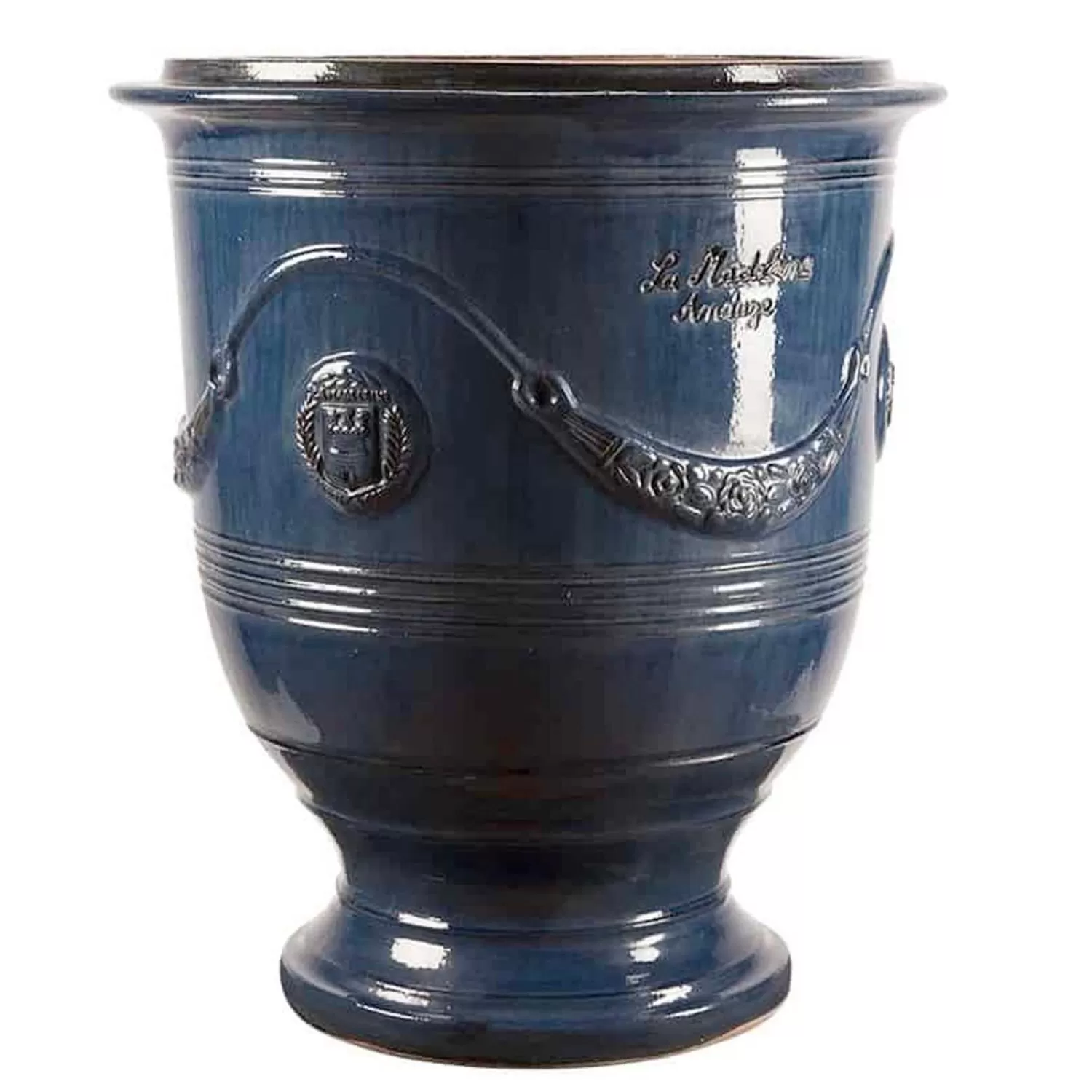 Traditional French Glazed Anduze Blue Vase>Roger's Gardens Cheap