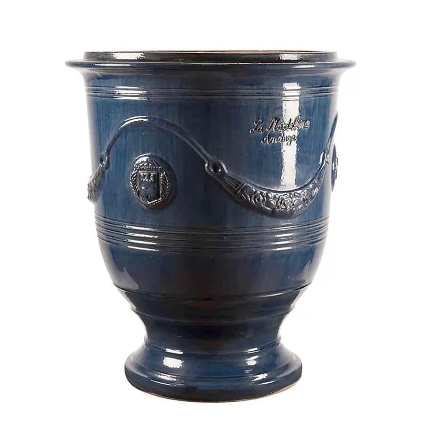 Traditional French Glazed Anduze Blue Vase>Roger's Gardens Cheap