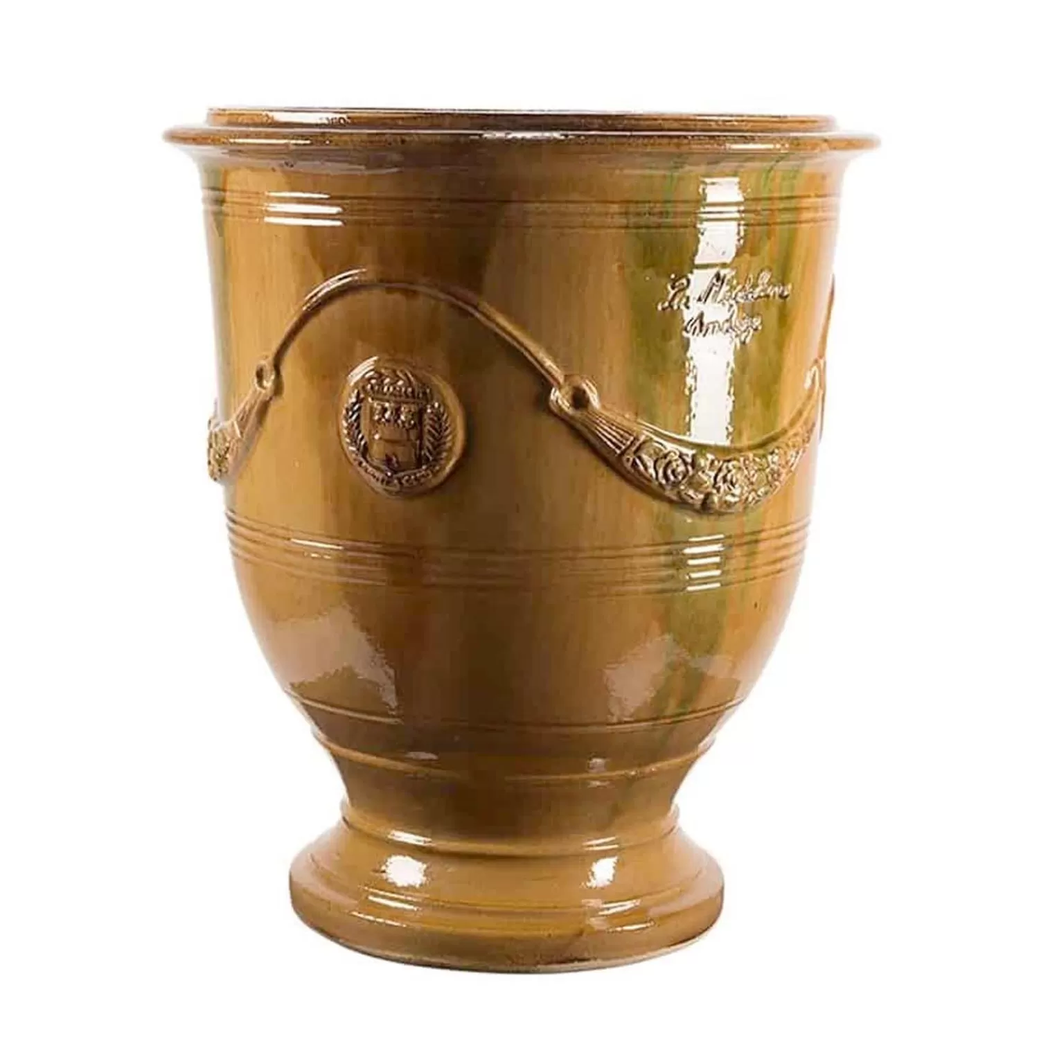 Traditional French Glazed Anduze Flame Vase>Roger's Gardens Clearance