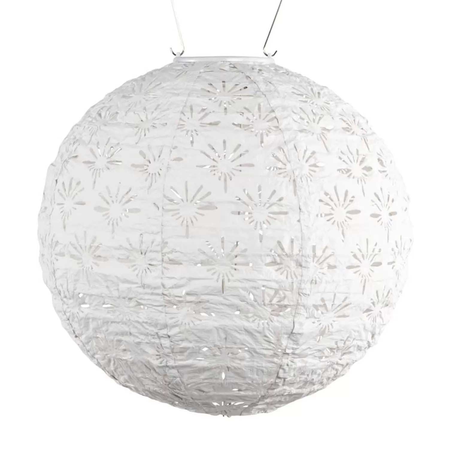 White Solar Globe Lantern - 12">Roger's Gardens Outlet