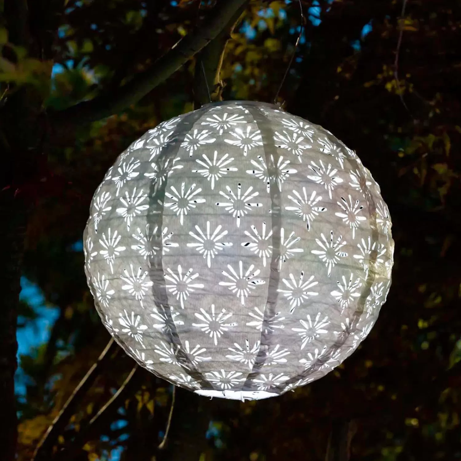 White Solar Globe Lantern - 12">Roger's Gardens Outlet