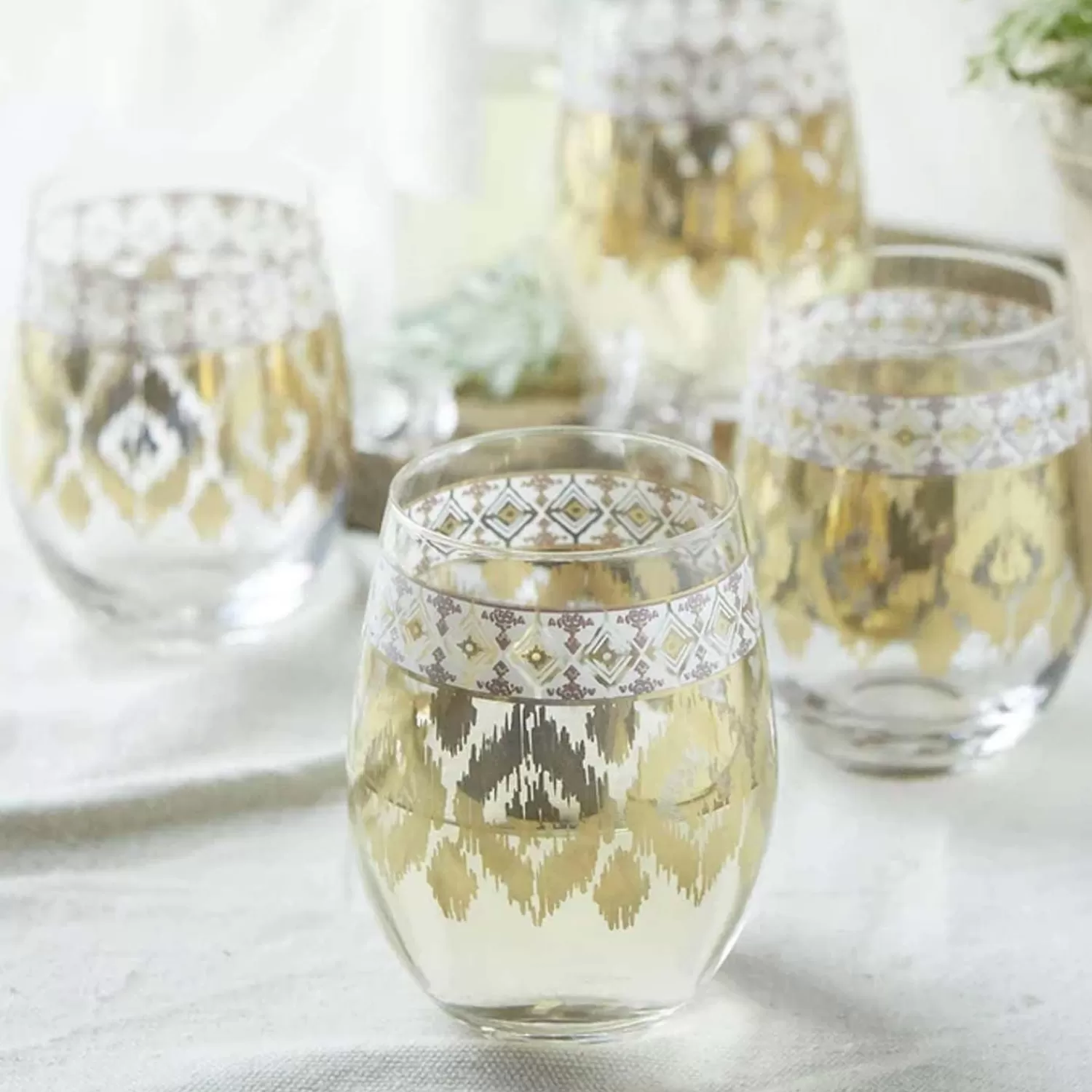 White Twist Stemless Glass>Roger's Gardens Discount