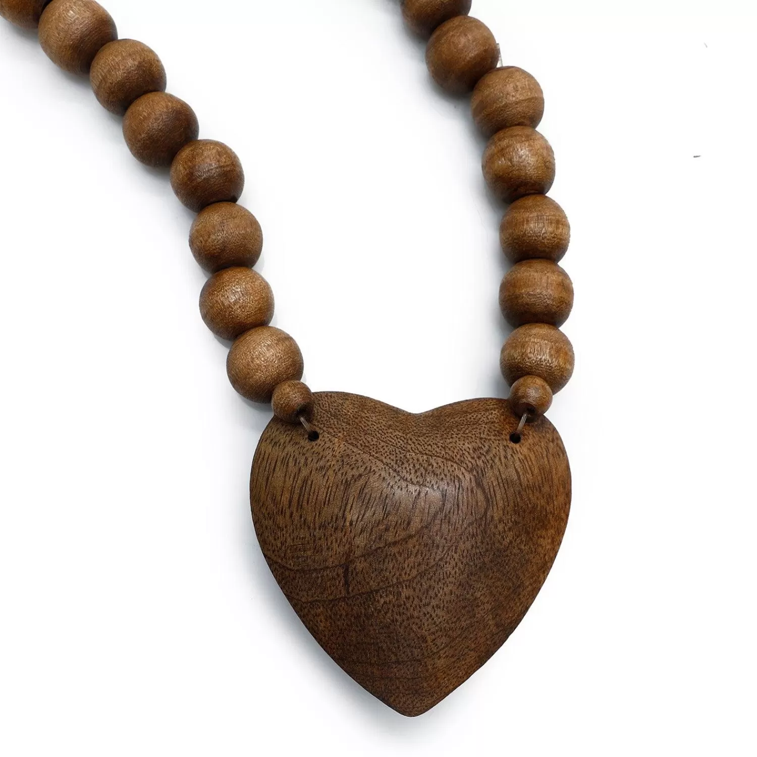 Wooden Beads With Heart Pendant>Roger's Gardens Online